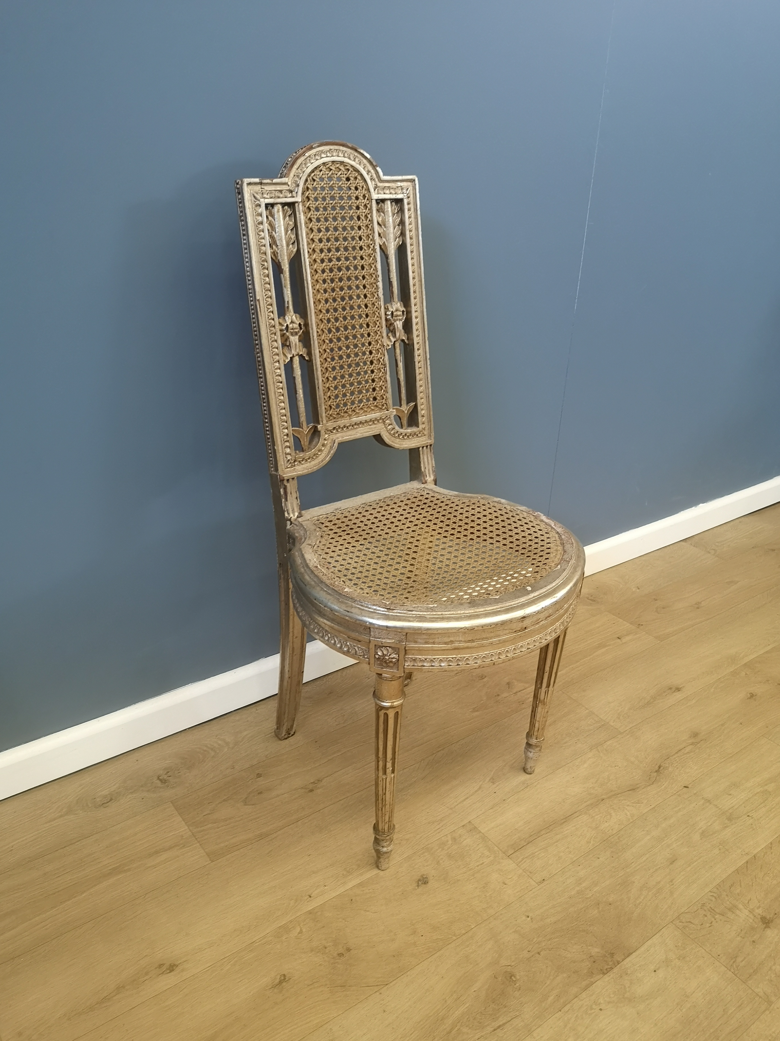 Gold painted French bedroom chair - Image 3 of 3