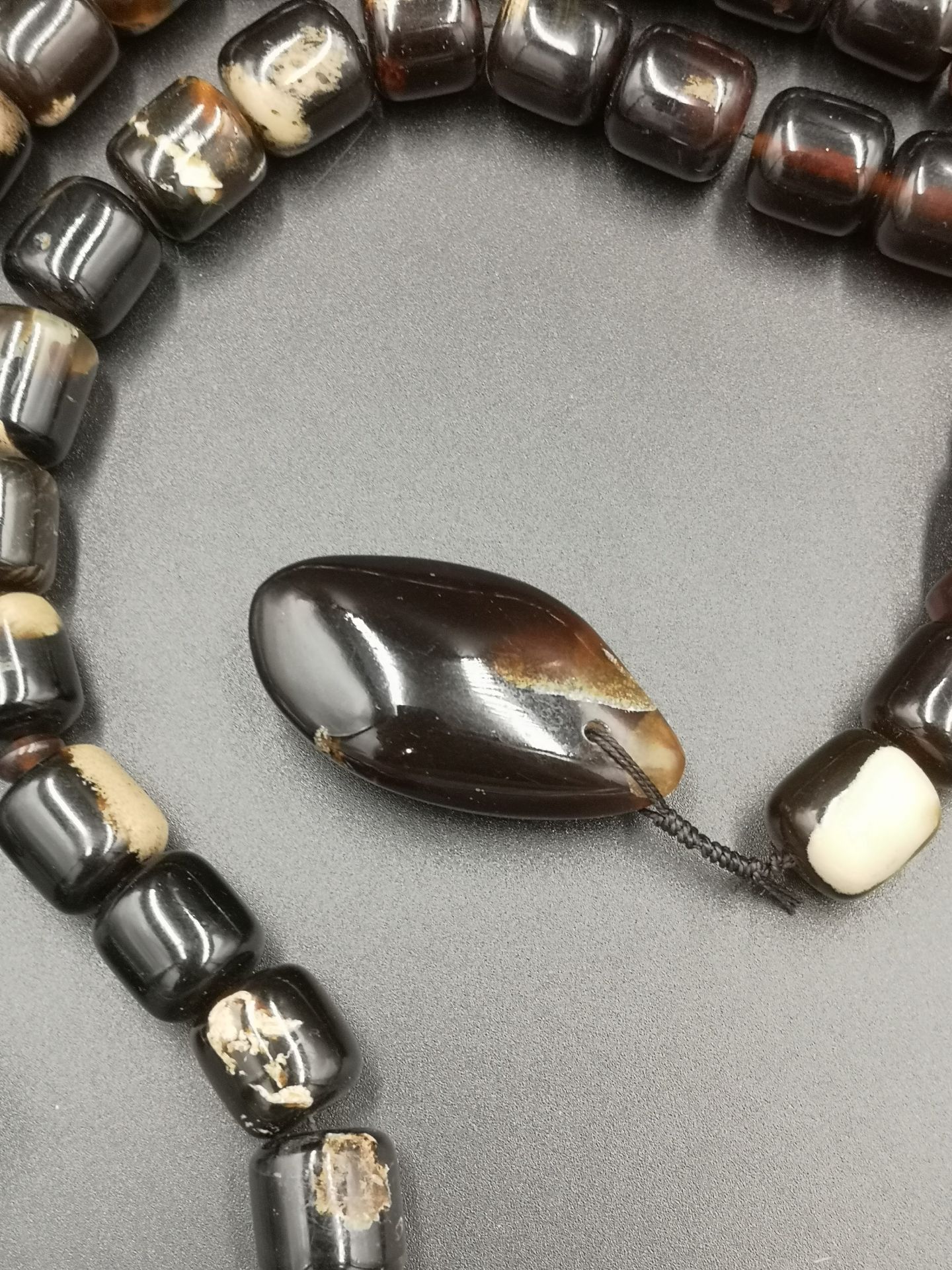 Indonesian blue amber worry beads - Image 5 of 5