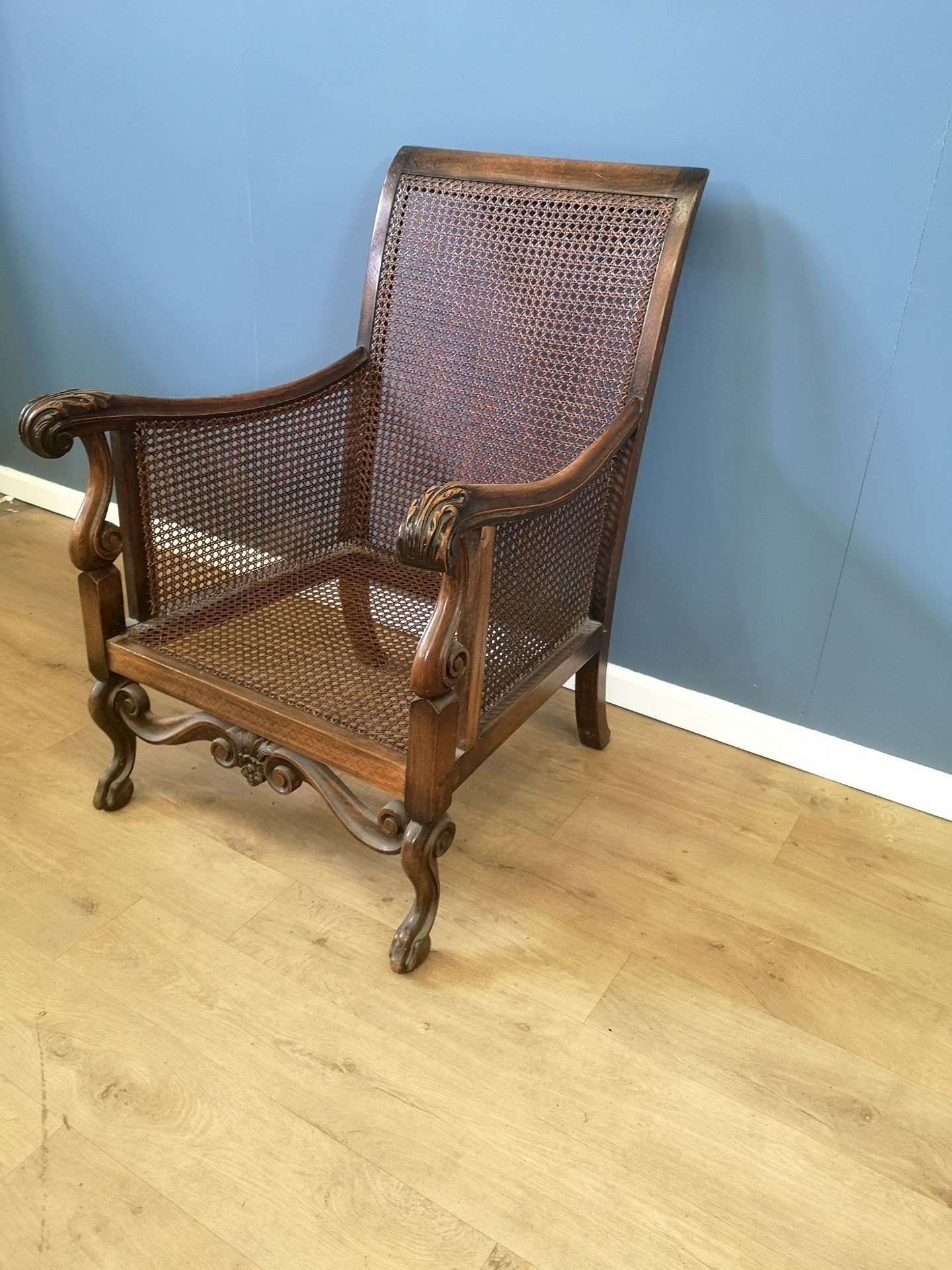 Mahogany armchair with cane seat - Image 3 of 5