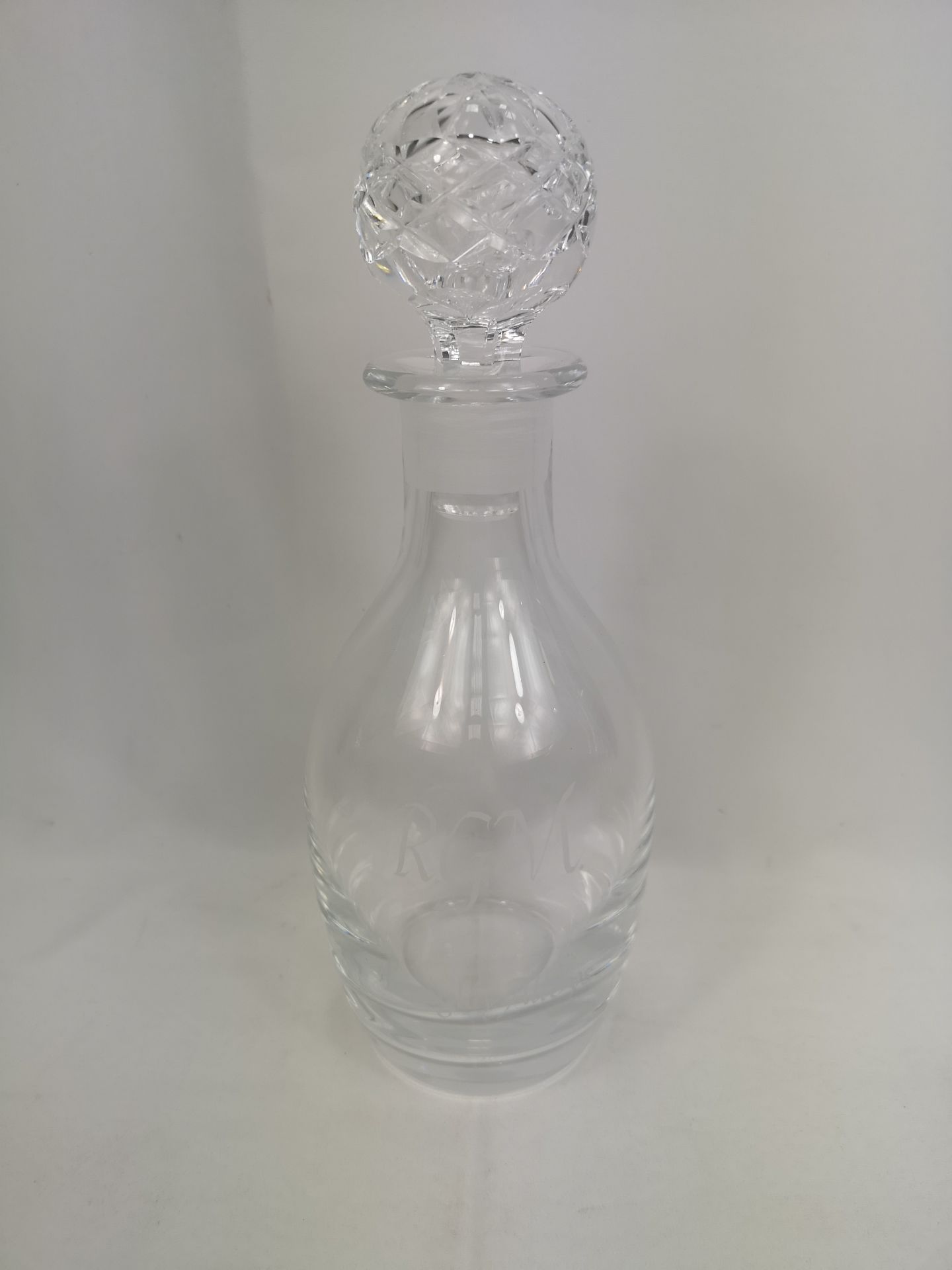 Three glass decanters and a claret jug - Image 4 of 6