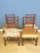 Four mahogany ladderback dining chairs