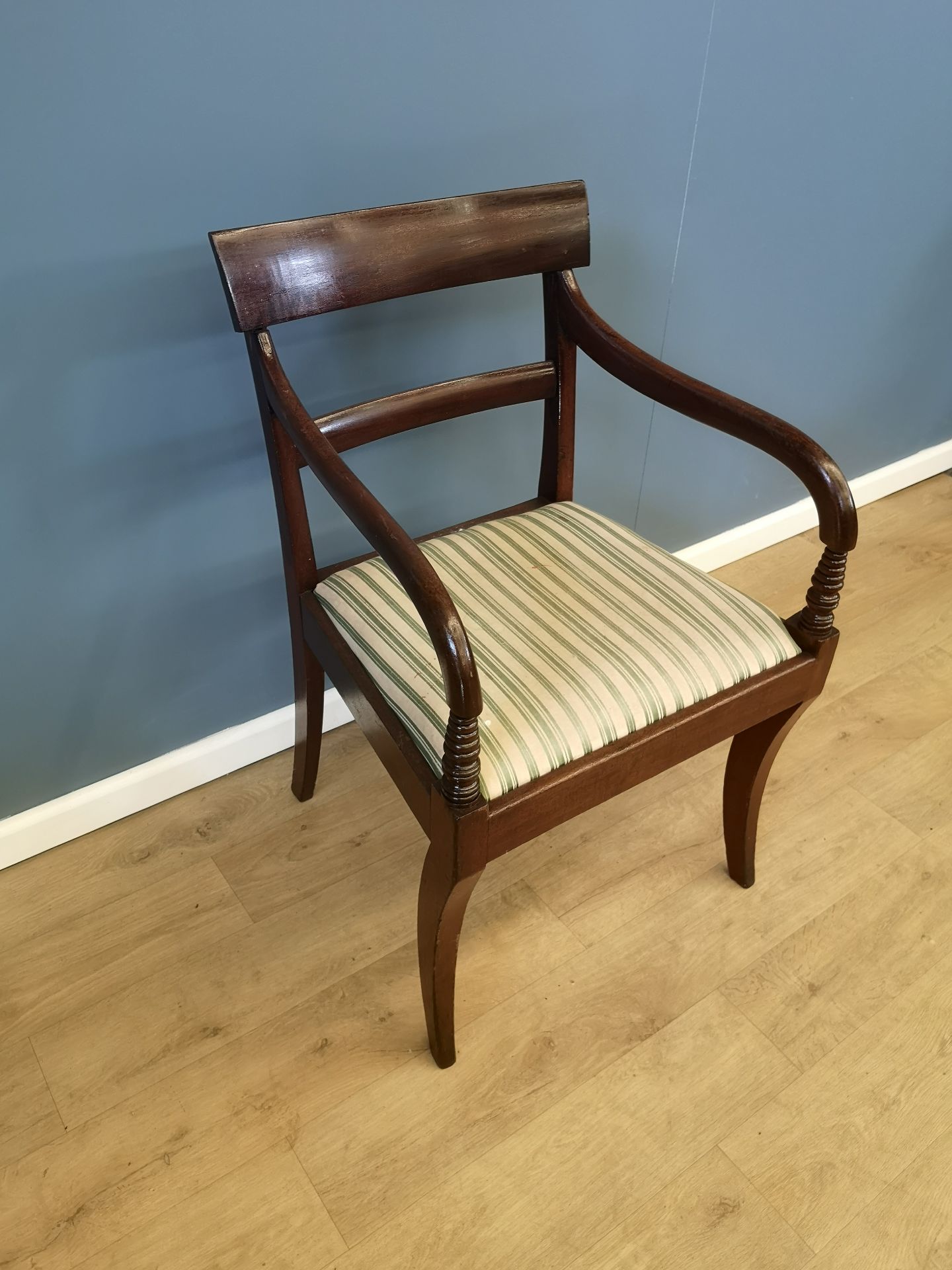 Two mahogany open arm chairs - Image 4 of 5