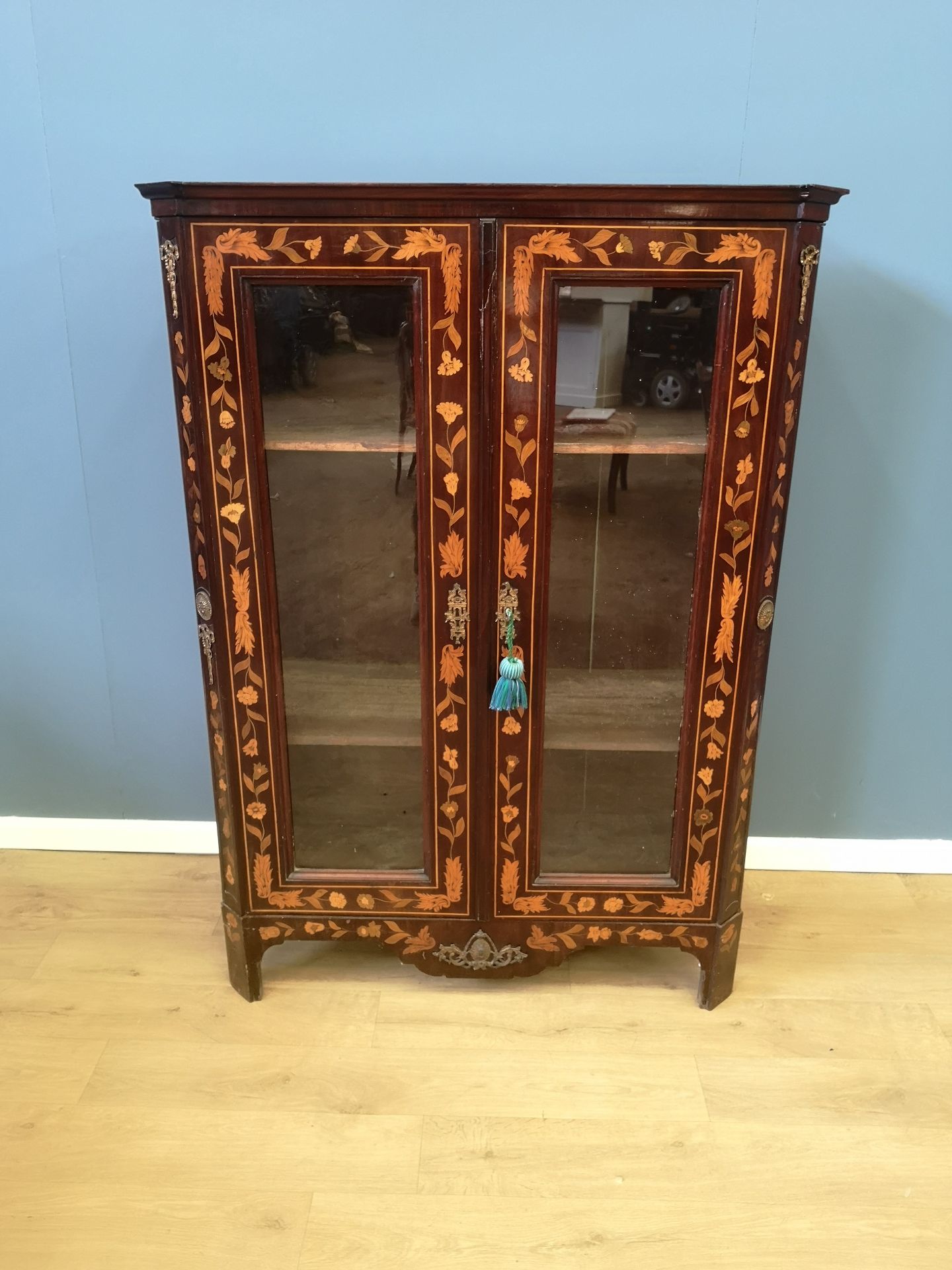 Mahogany glass fronted bookcase