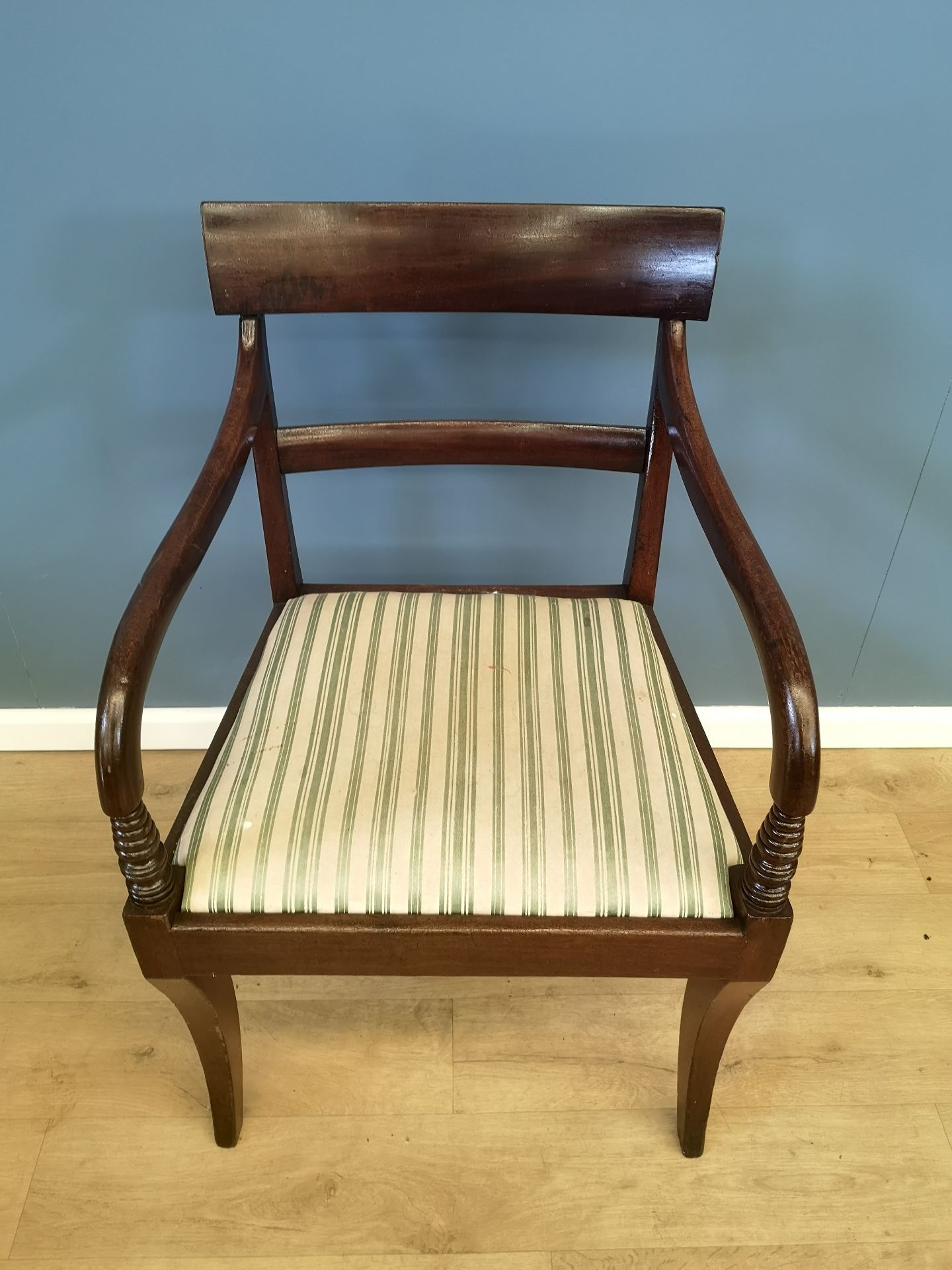 Two mahogany open arm chairs - Image 2 of 5