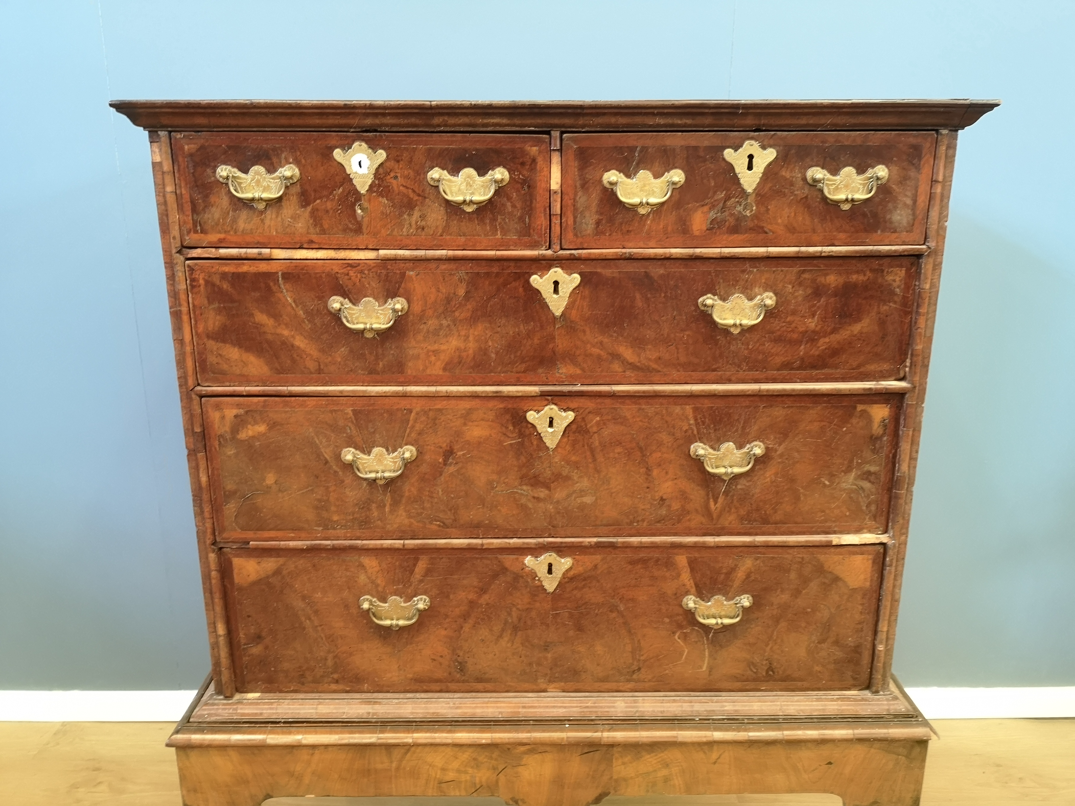 Georgian mahogany chest of drawers on stand - Image 5 of 6