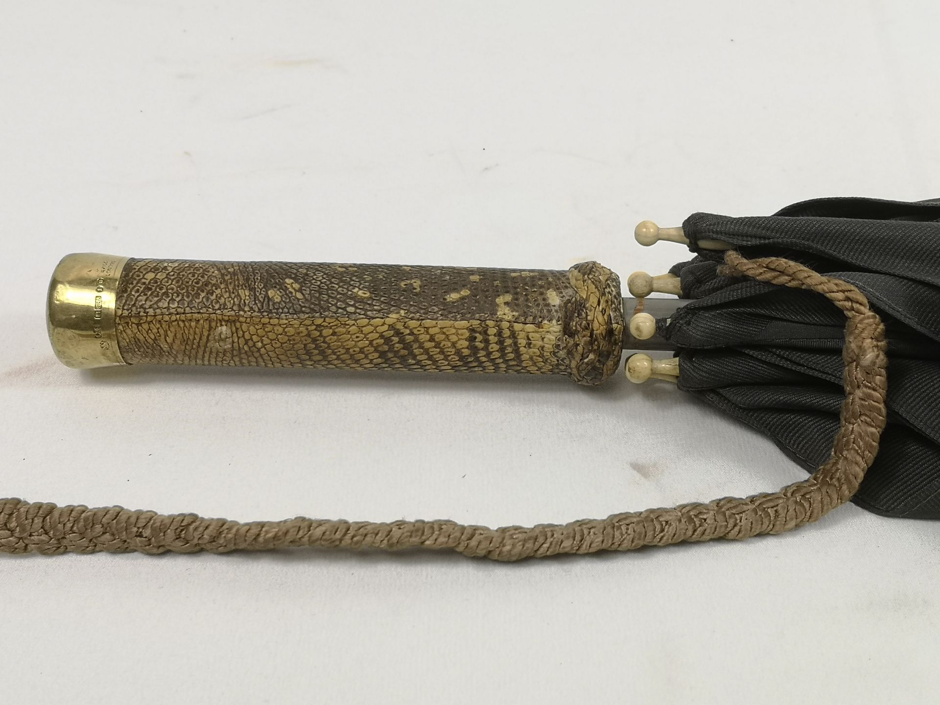 Brigg umbrella with snakeskin handle and 14ct gold ferrule. CITIES REGULATIONS APPLY TO THIS LOT - Image 5 of 6