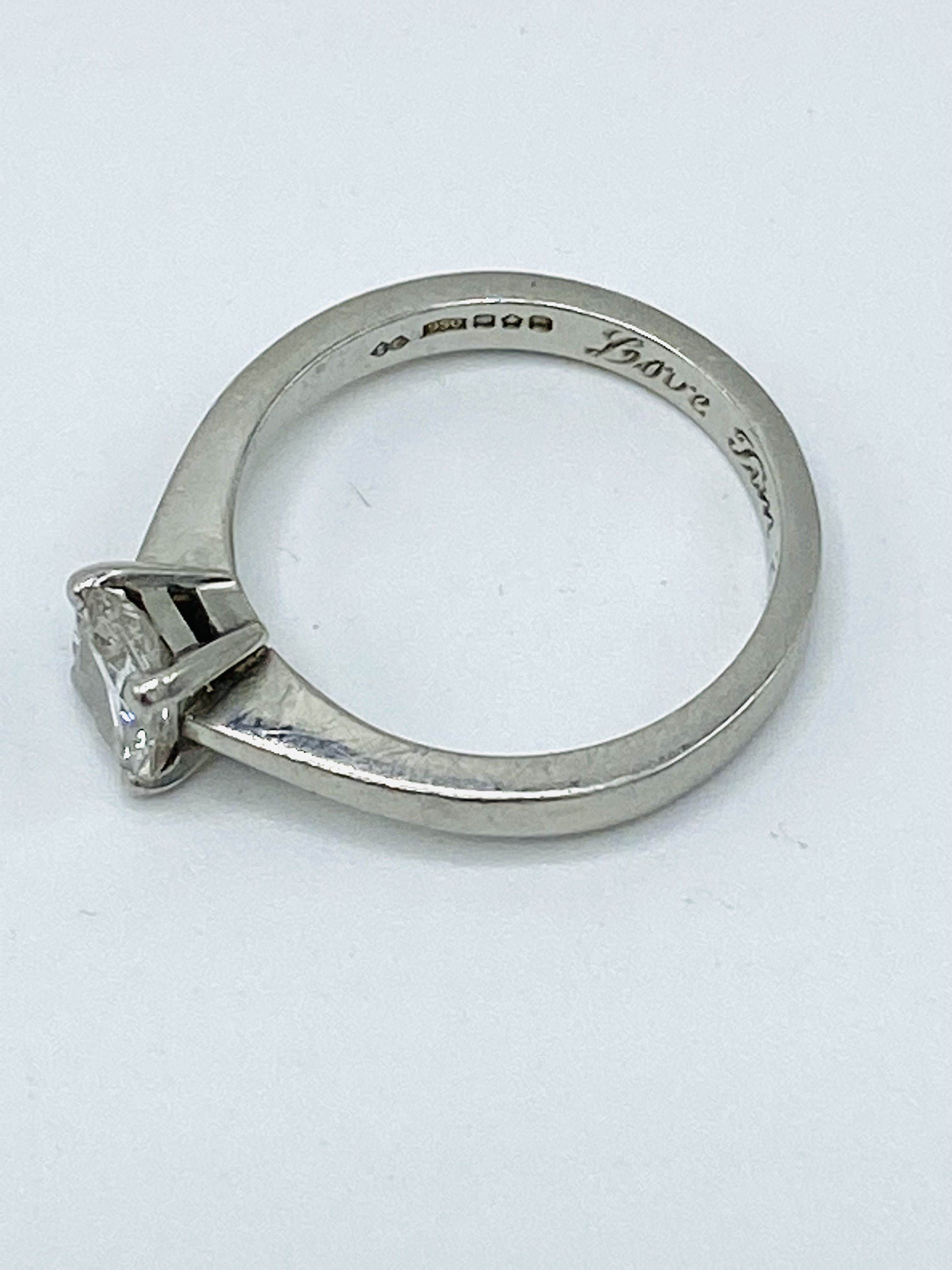 Hallmarked platinum solitaire ring - Image 4 of 4