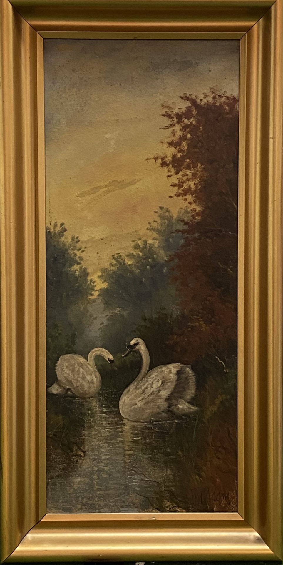 Two framed oils of swans, signed Phil Adams - Image 3 of 7