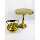 Brass kettle stand with brass kettle