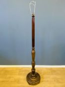 Turned mahogany standard lamp