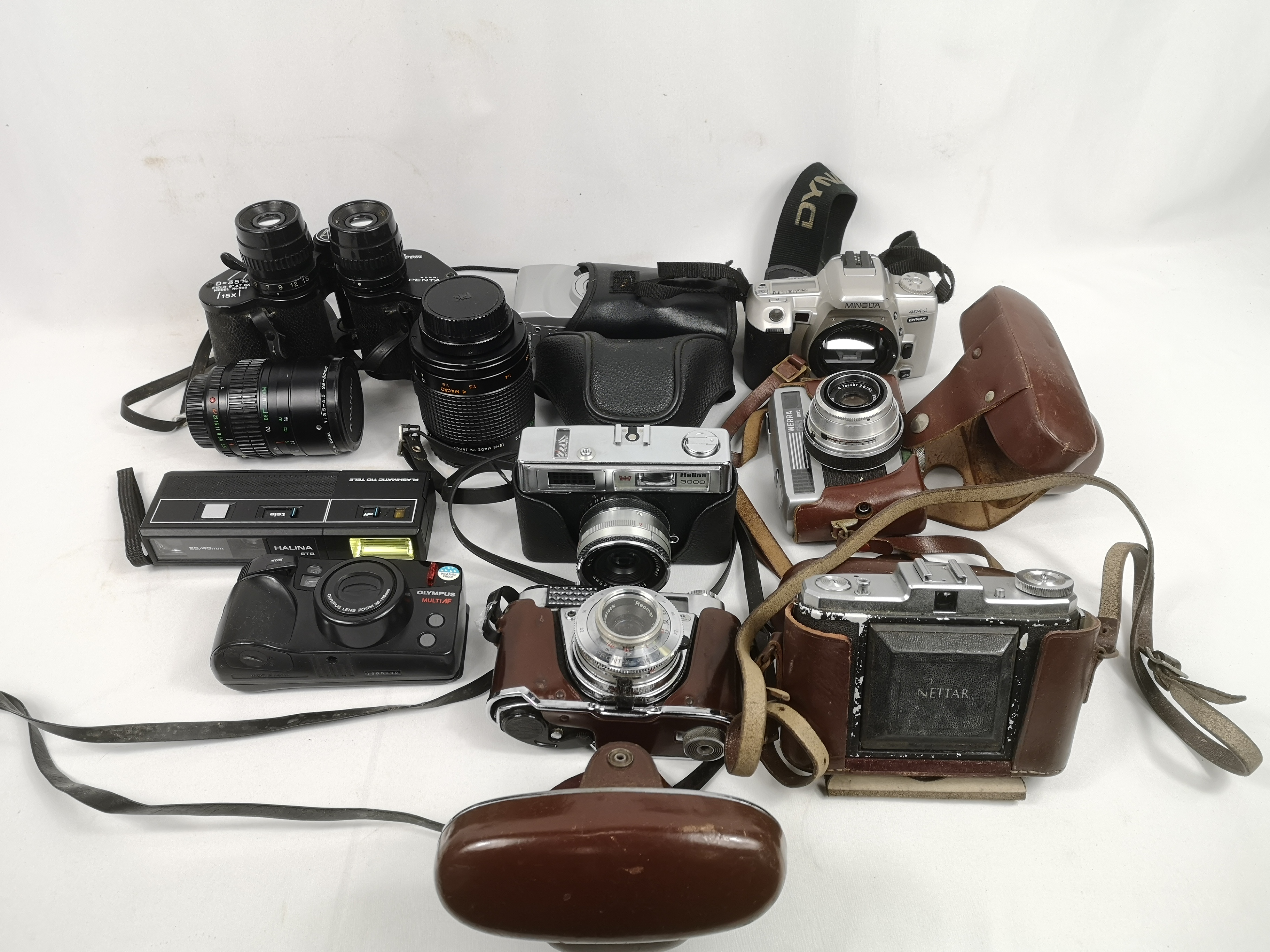 Collection of cameras and lenses