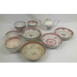 Meissen porcelain teapot together with a quantity of porcelain bowls