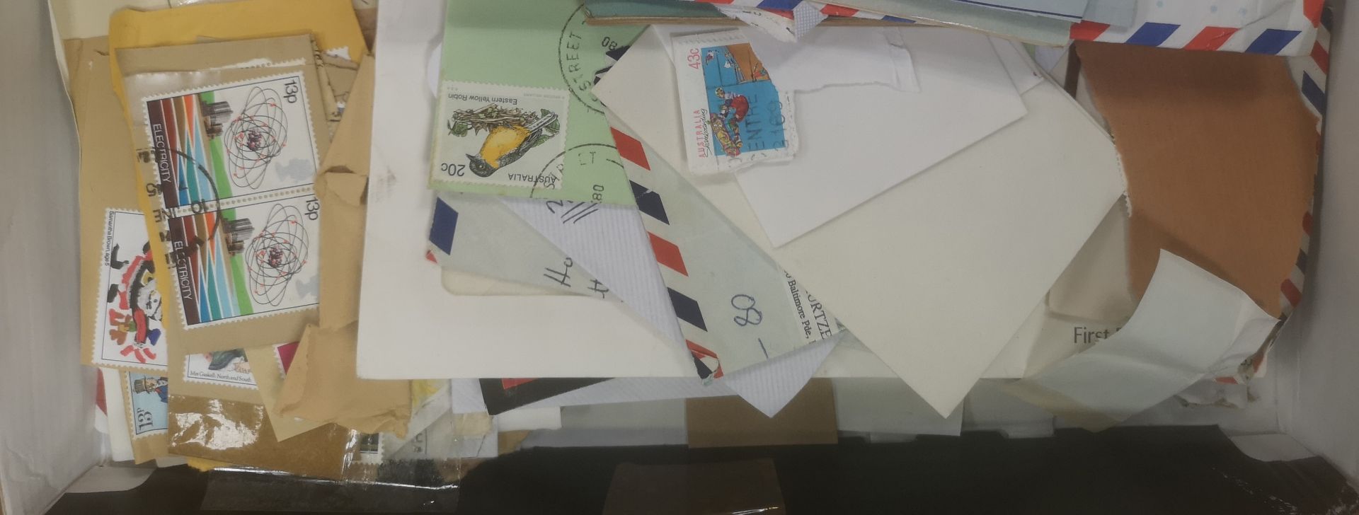 Box containing packet stamps and first day covers. - Image 2 of 3