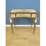 French painted pine writing table