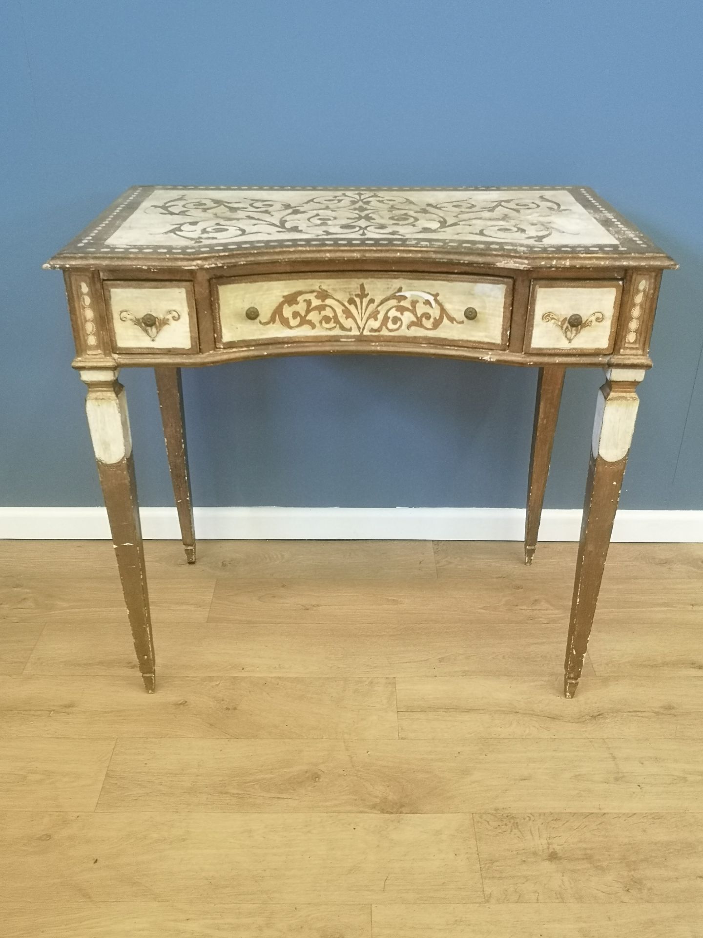 French painted pine writing table