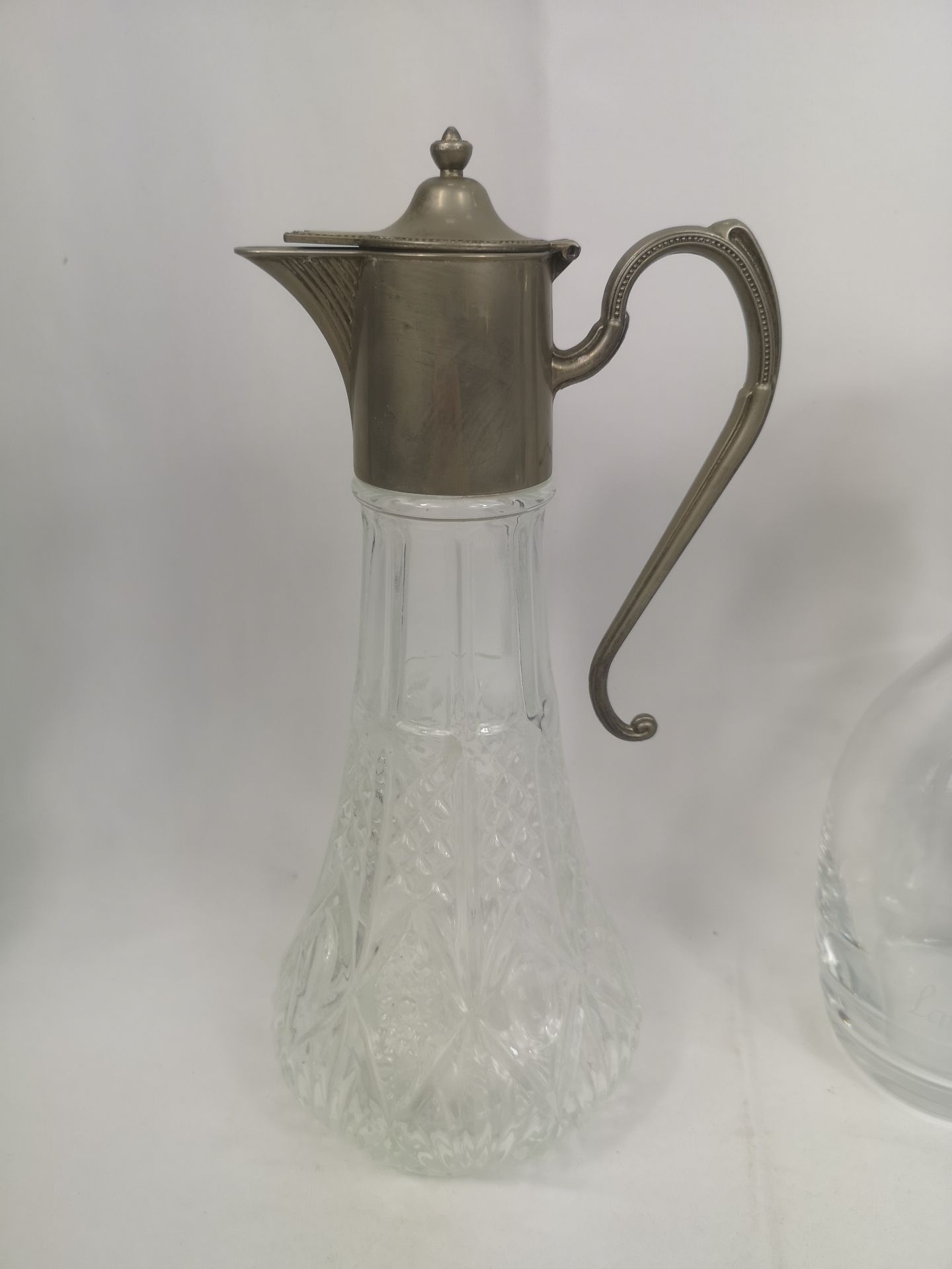Three glass decanters and a claret jug - Image 3 of 6