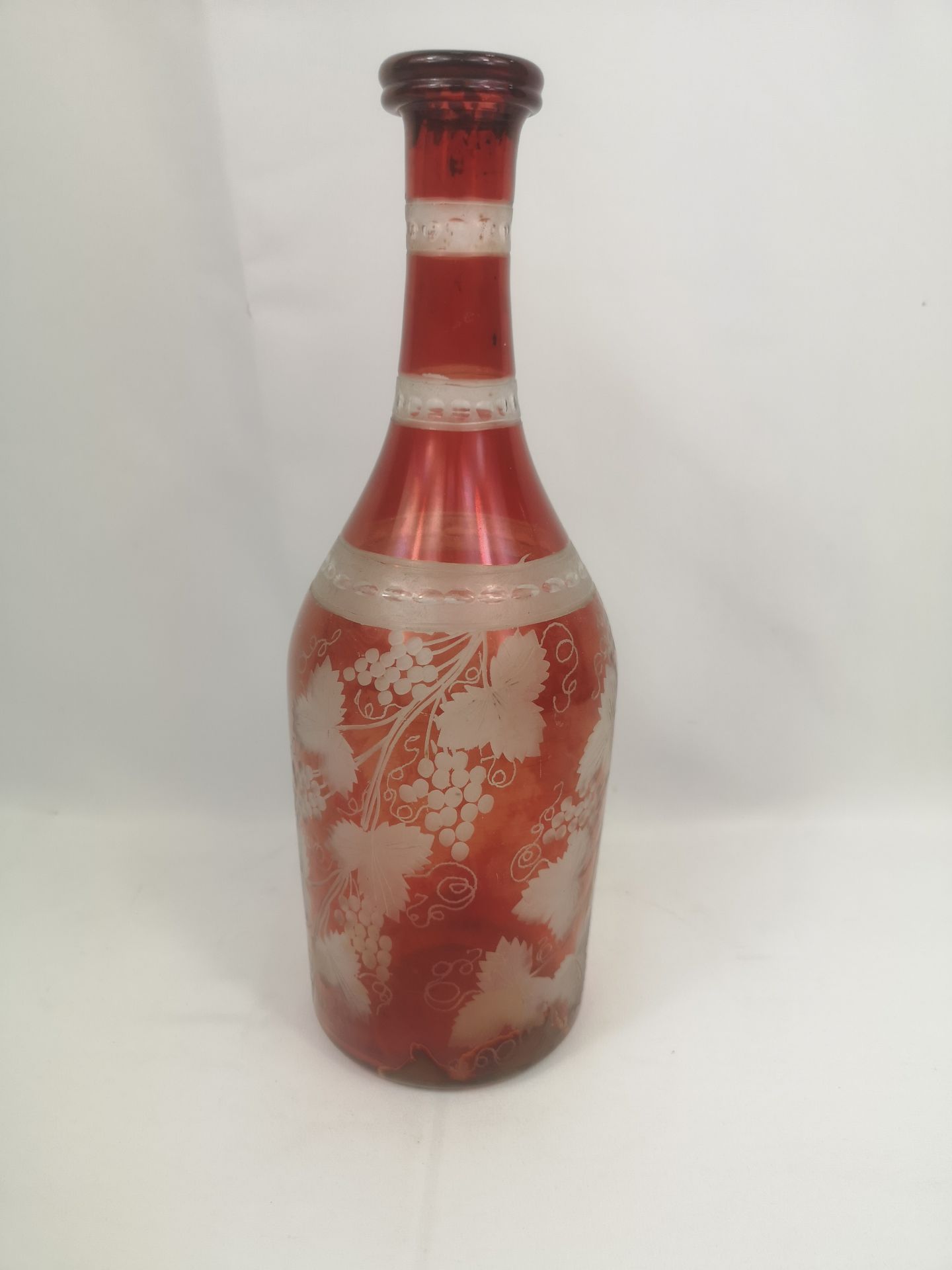 Two Bohemian red glass decanters - Image 5 of 6