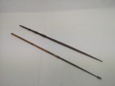 Two wood arrows