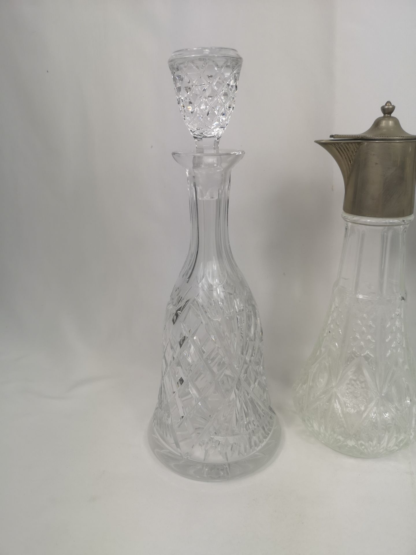 Three glass decanters and a claret jug - Image 2 of 6