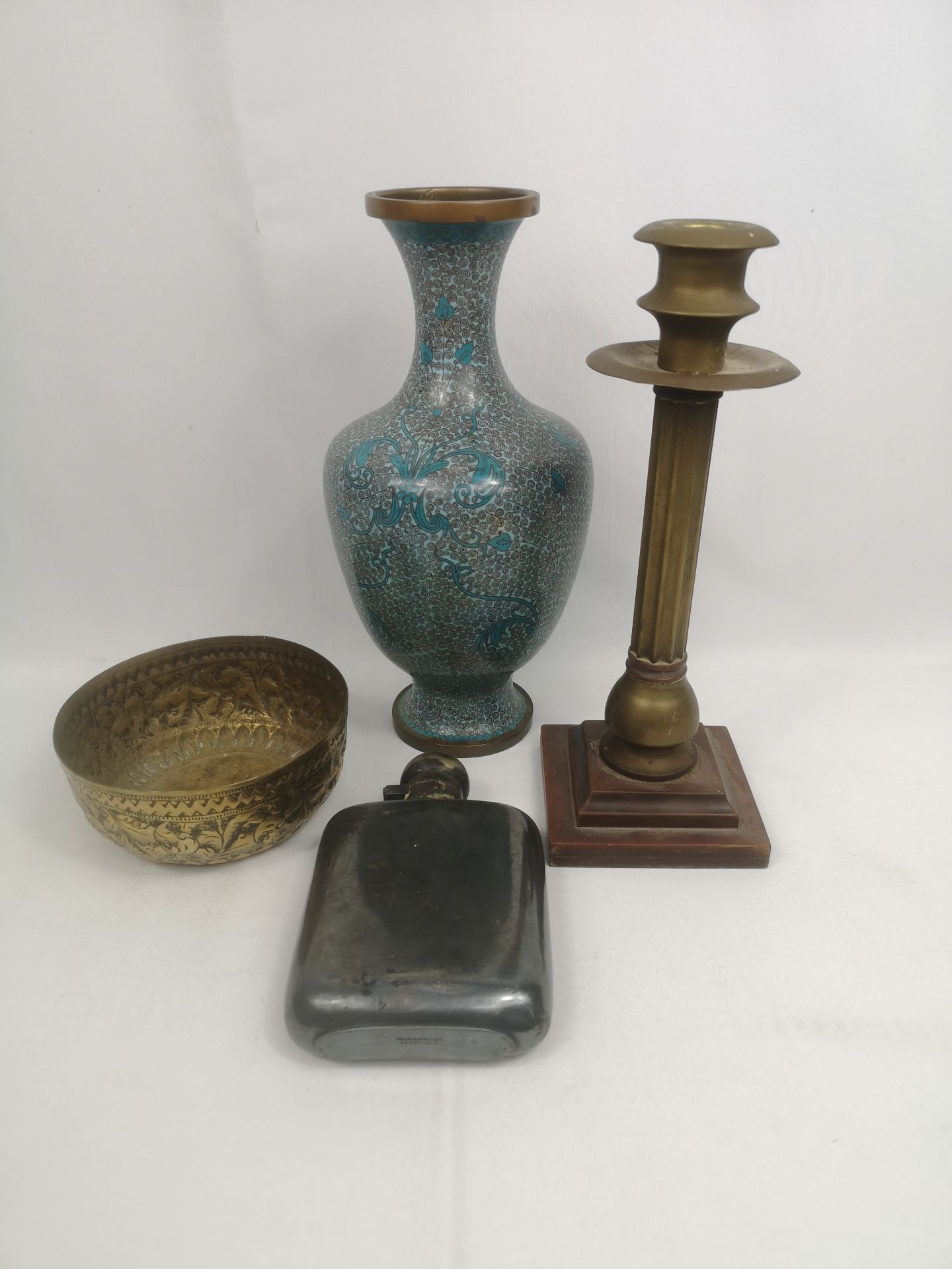 Cloisonne vase and other items