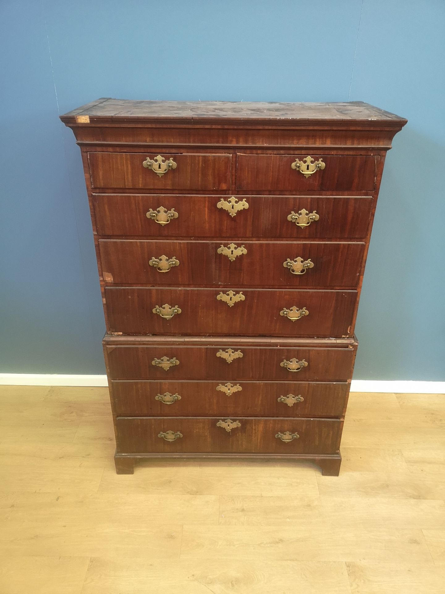 19th century mahogany chest on chest - Image 2 of 6