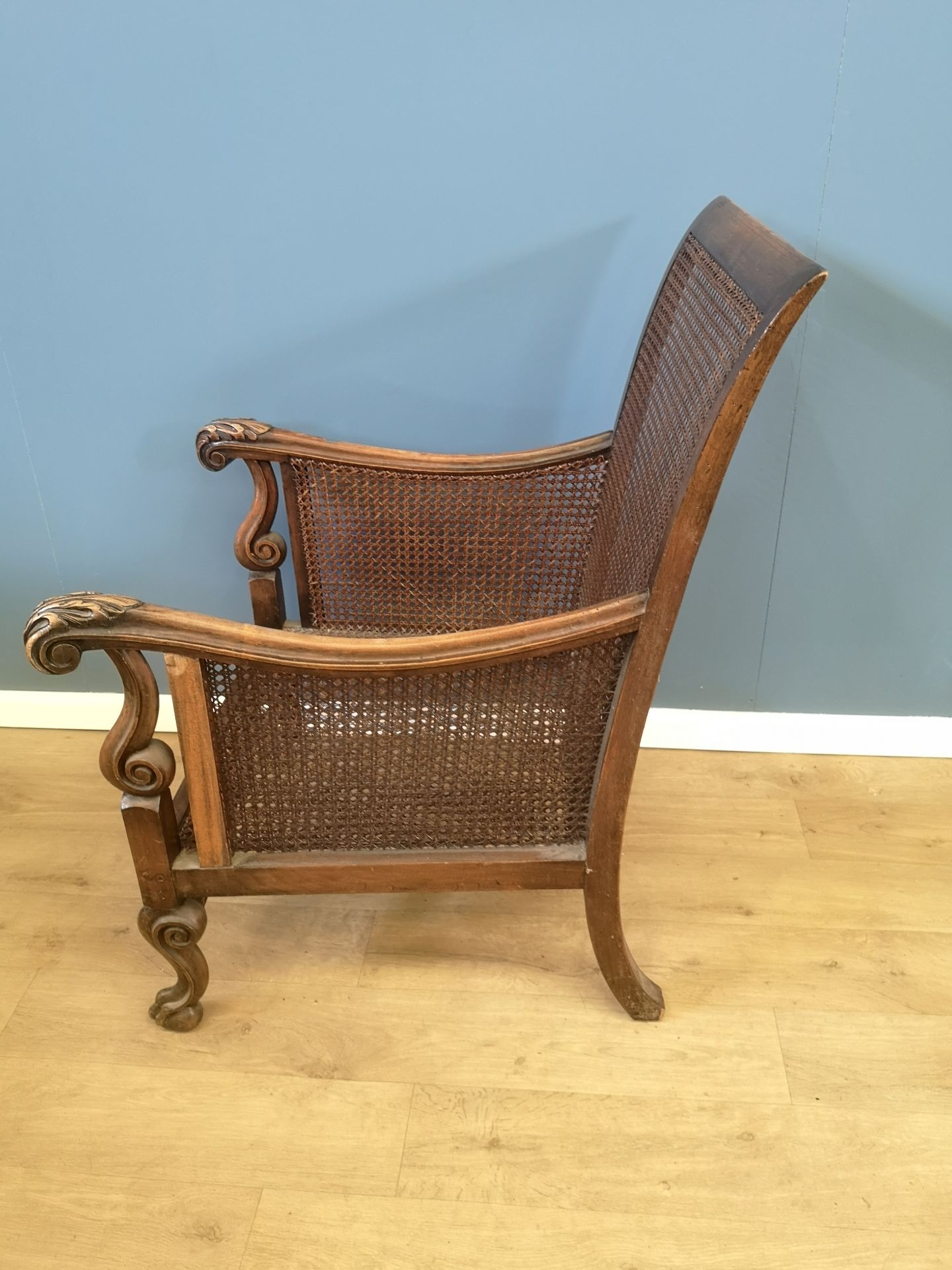 Mahogany armchair with cane seat - Image 5 of 5