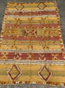 Hand made yellow ground rug