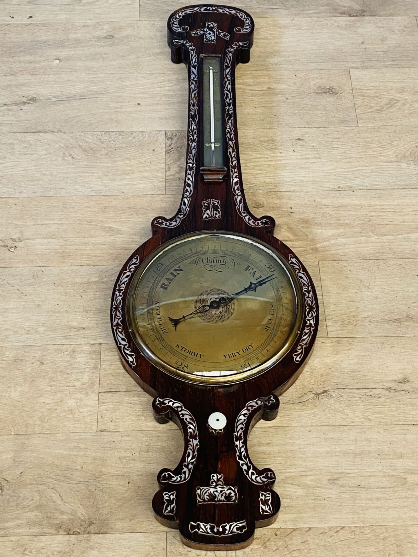 Mahogany wall mounted barometer - Bild 2 aus 5