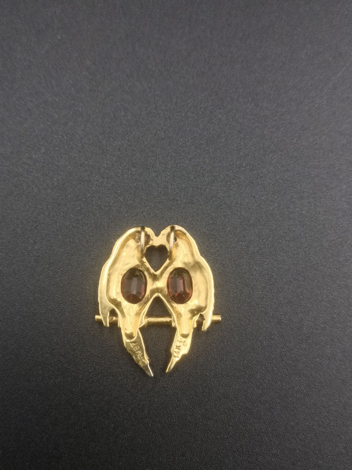 14ct gold, garnet and diamond brooch - Image 4 of 4