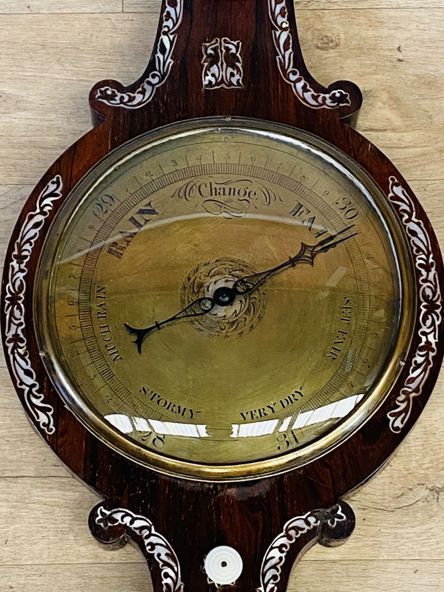 Mahogany wall mounted barometer - Bild 5 aus 5
