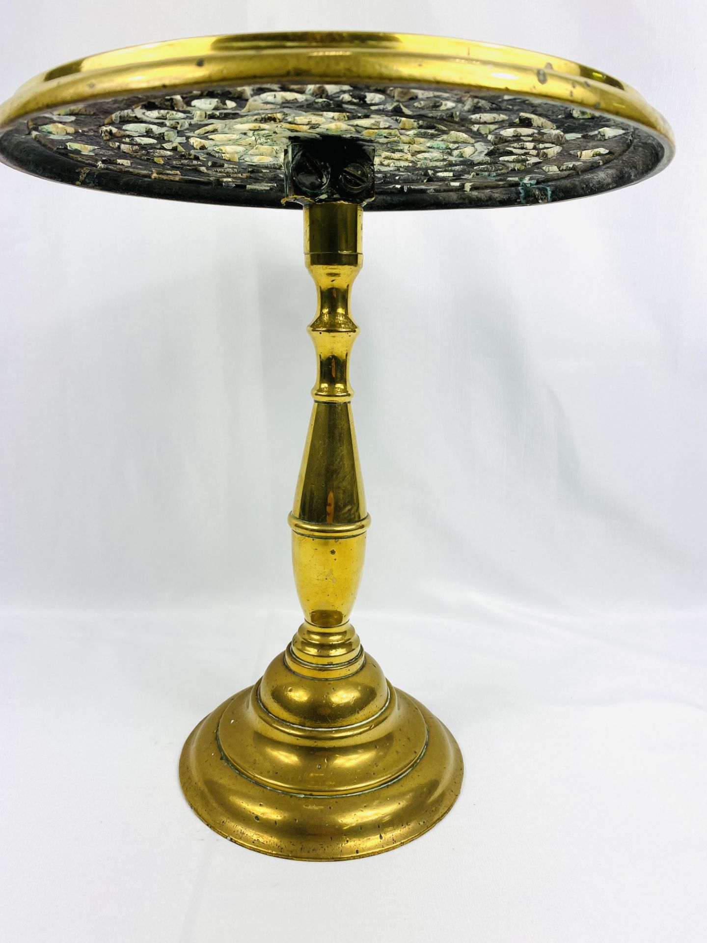 Brass kettle stand with brass kettle - Image 4 of 5