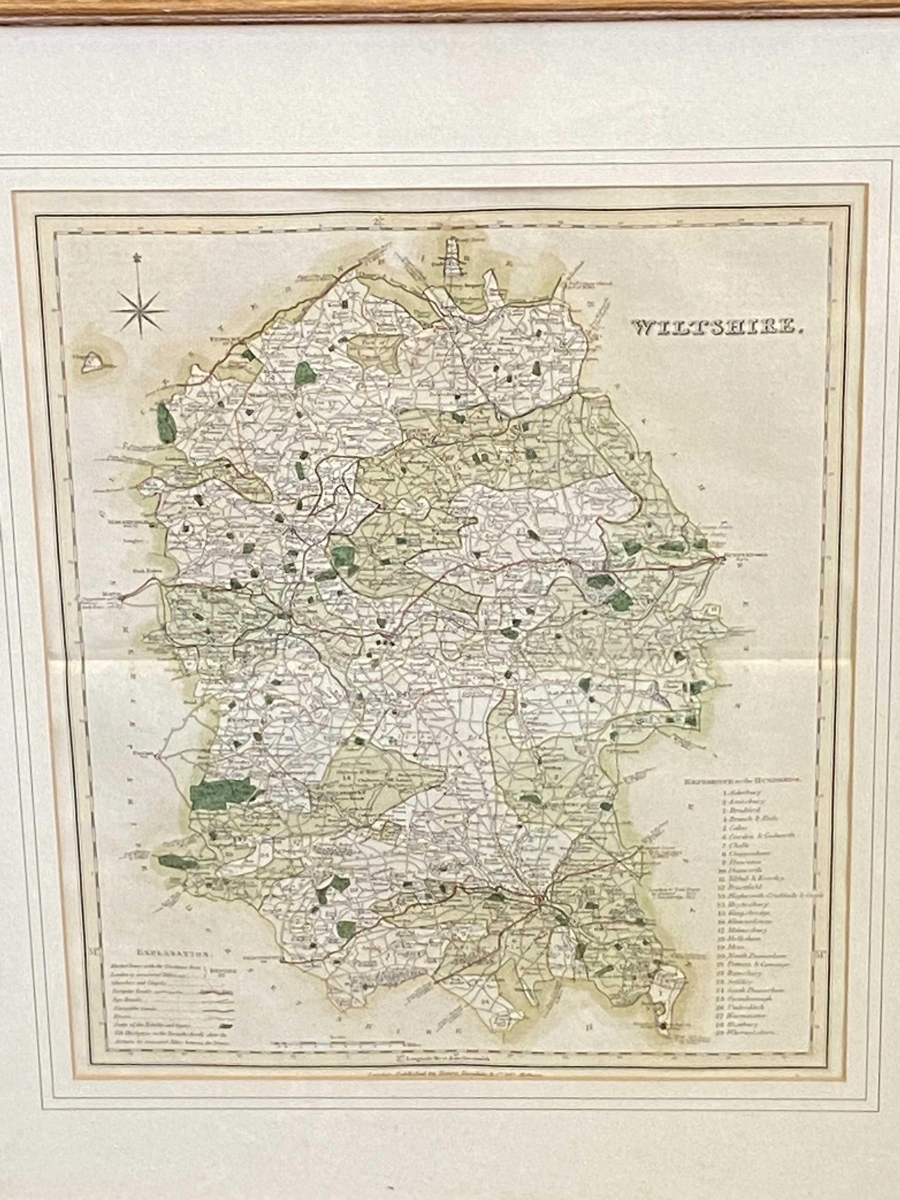 Framed and glazed hand coloured map of Barkshire together with two other maps - Image 2 of 3