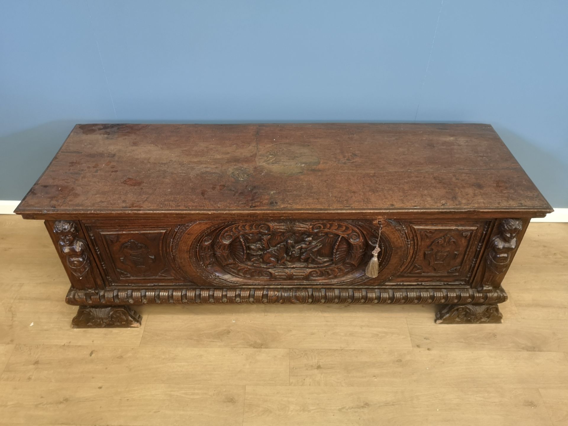 18th century oak chest - Bild 2 aus 6