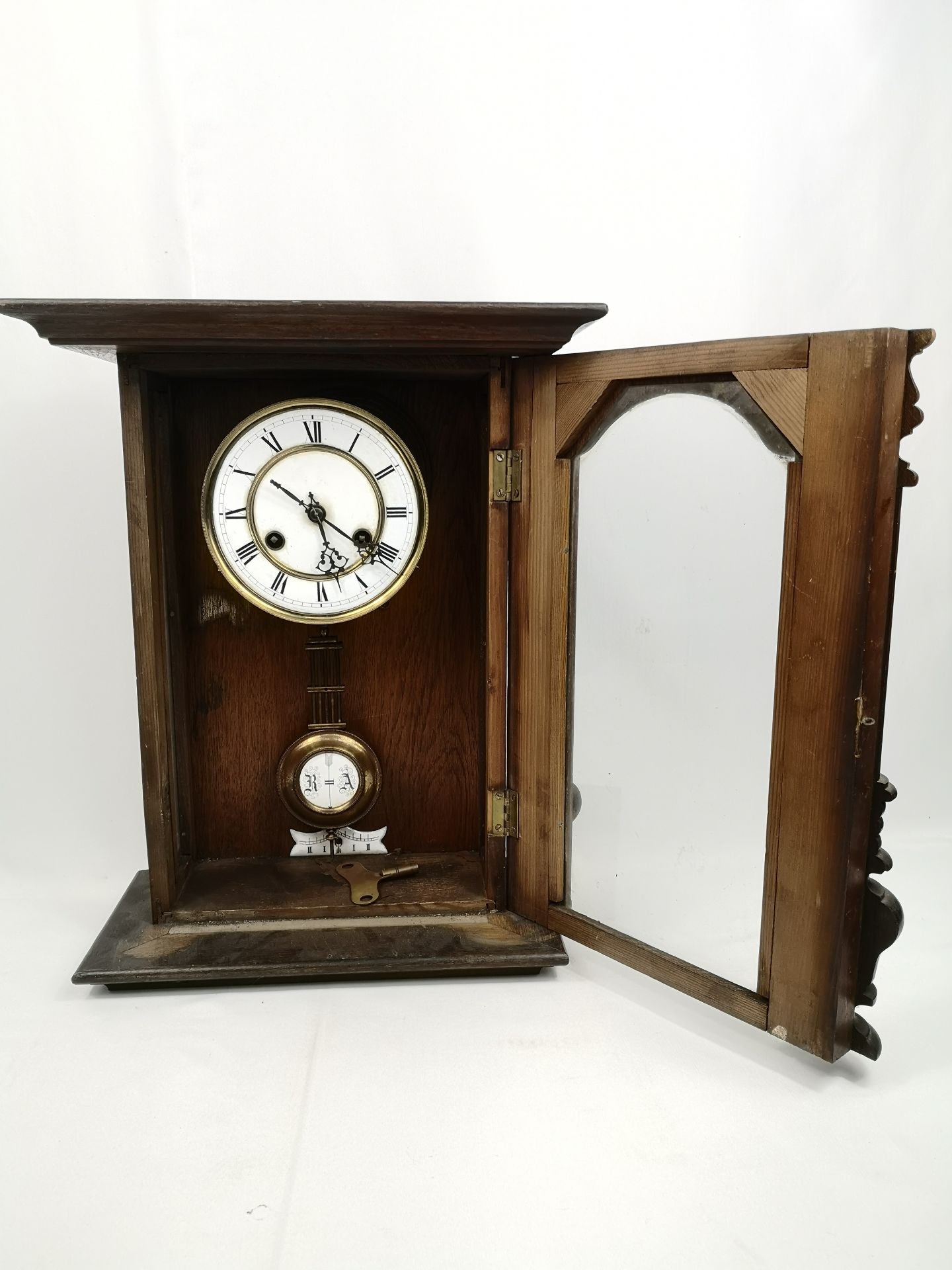 19th century oak cased wall clock - Image 3 of 6