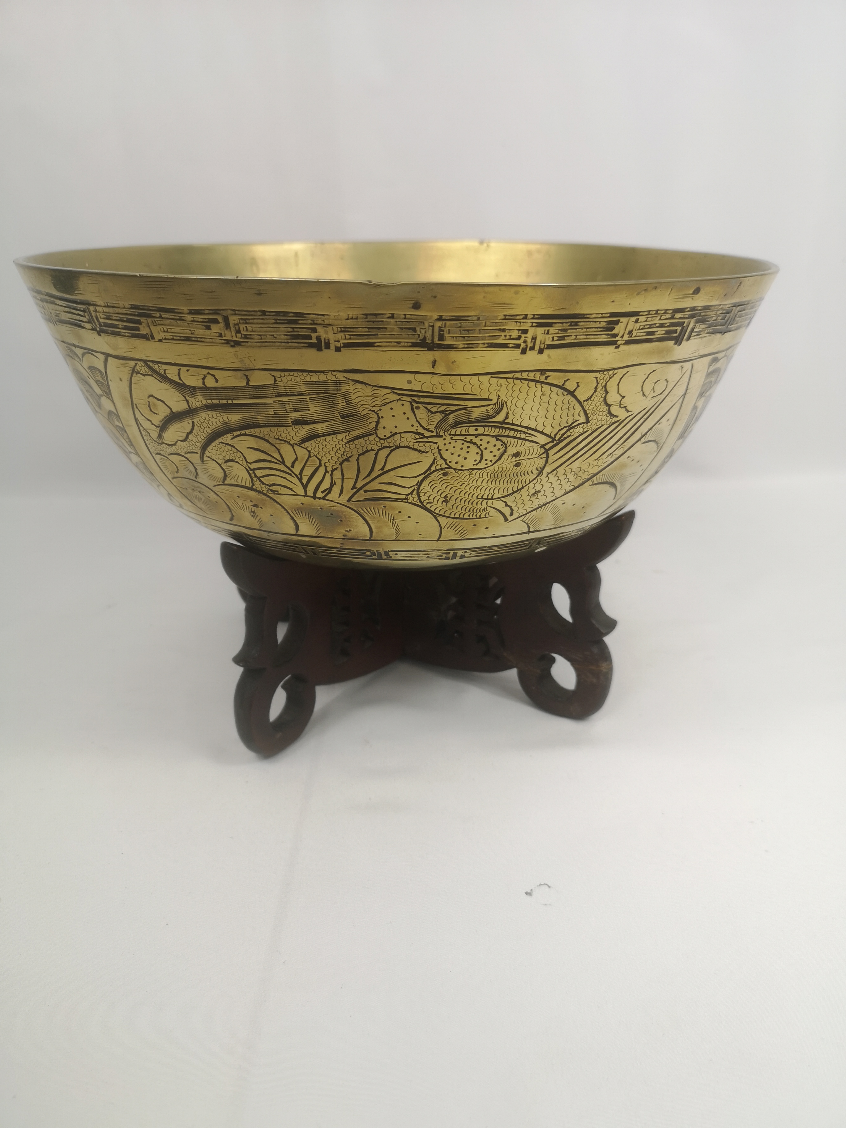 Chinese brass bowl - Image 3 of 4