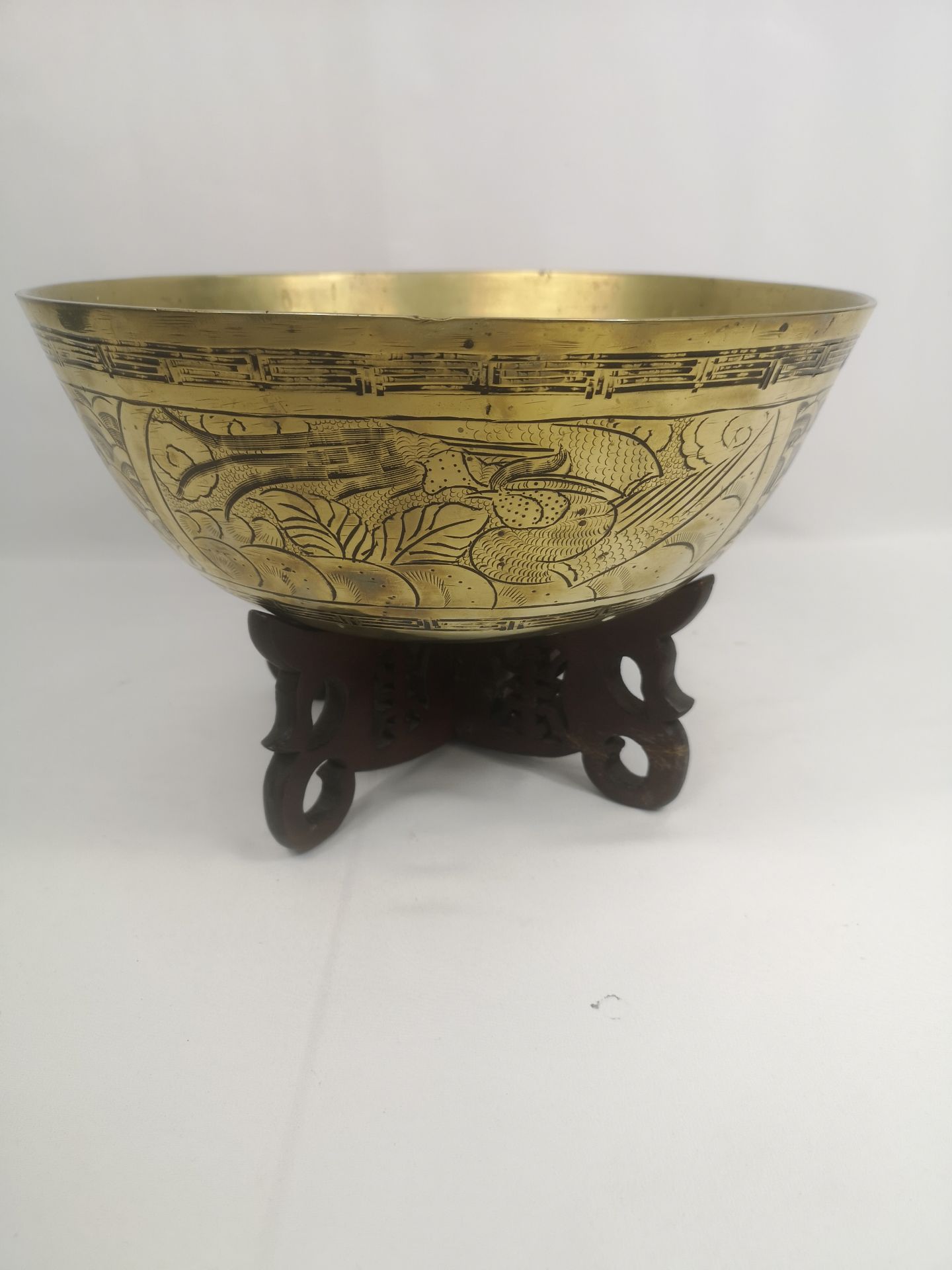 Chinese brass bowl - Image 3 of 4