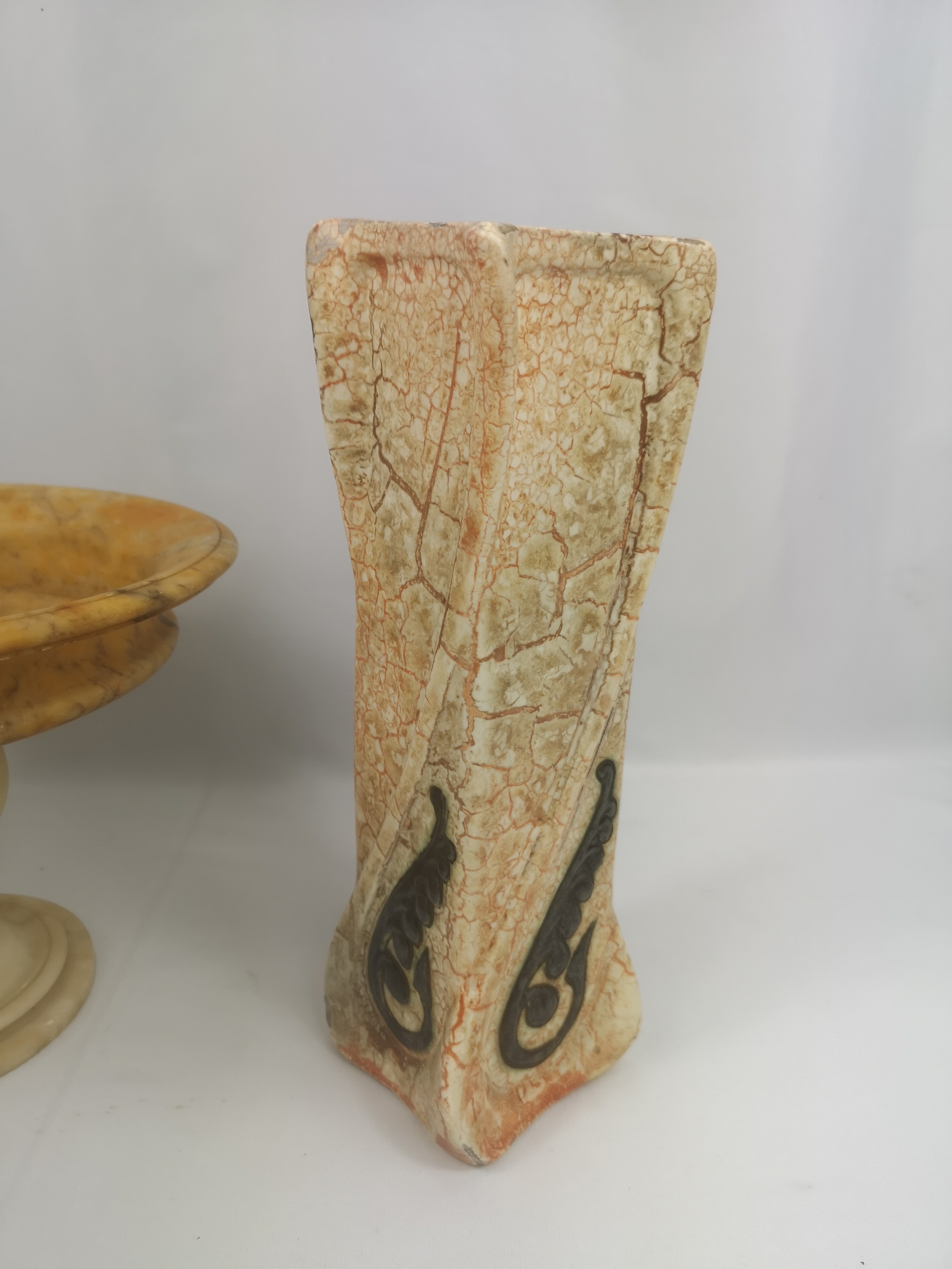 Marble bowl together with a ceramic vase - Image 2 of 7