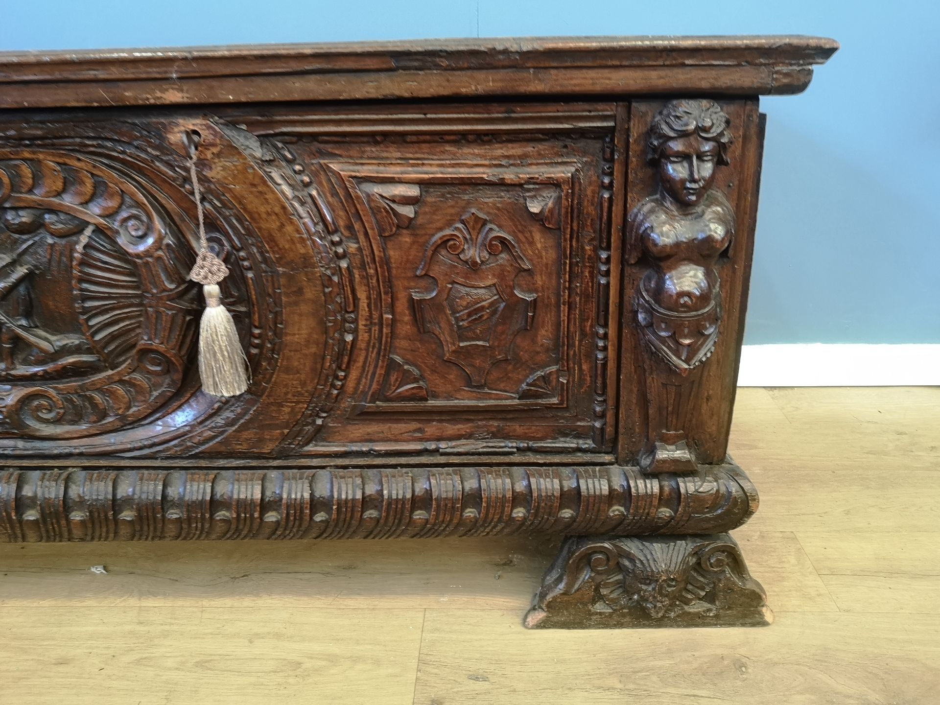 18th century oak chest - Bild 3 aus 6