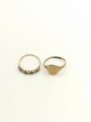 Two 9ct gold rings