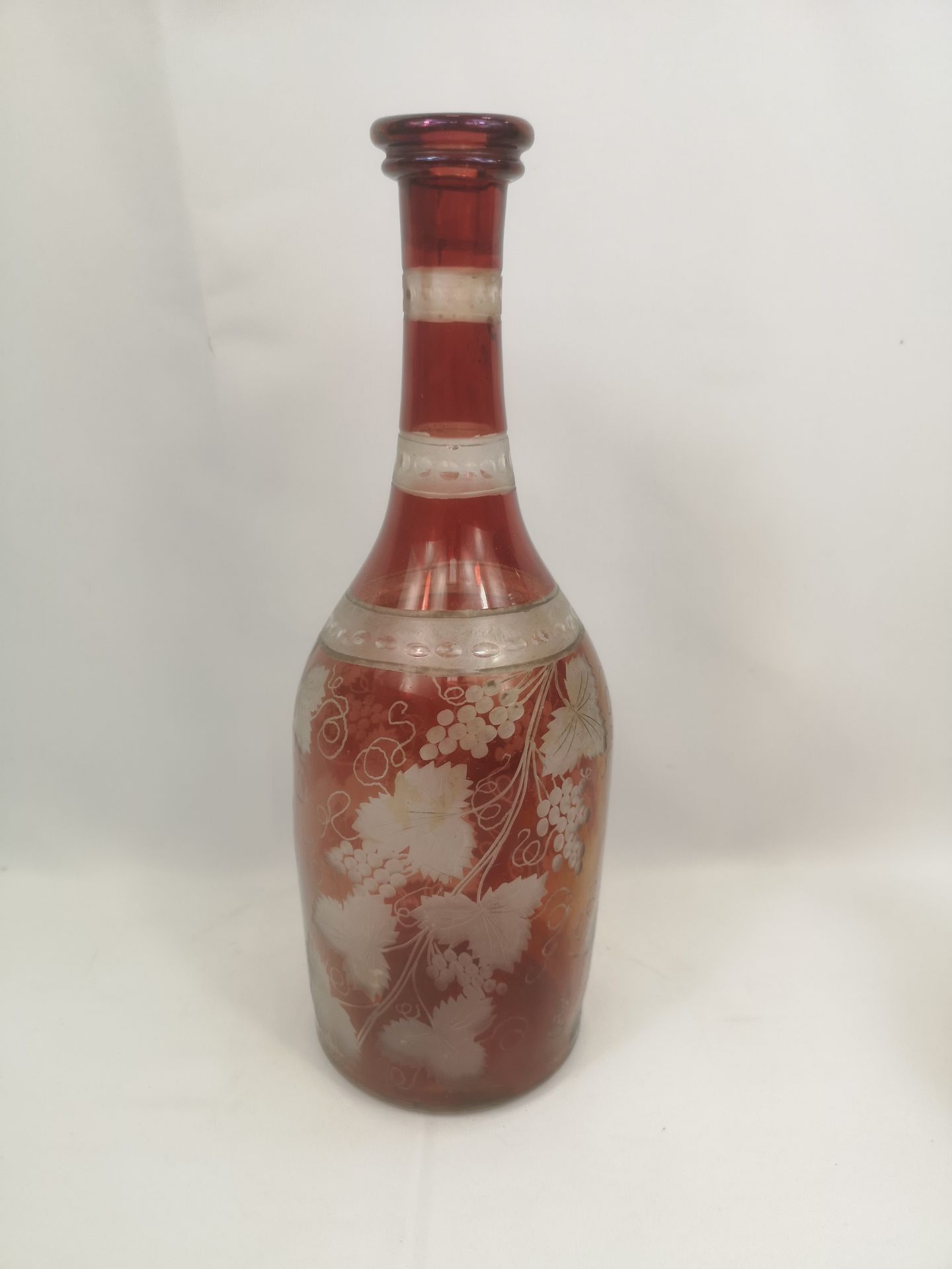 Two Bohemian red glass decanters - Image 3 of 6