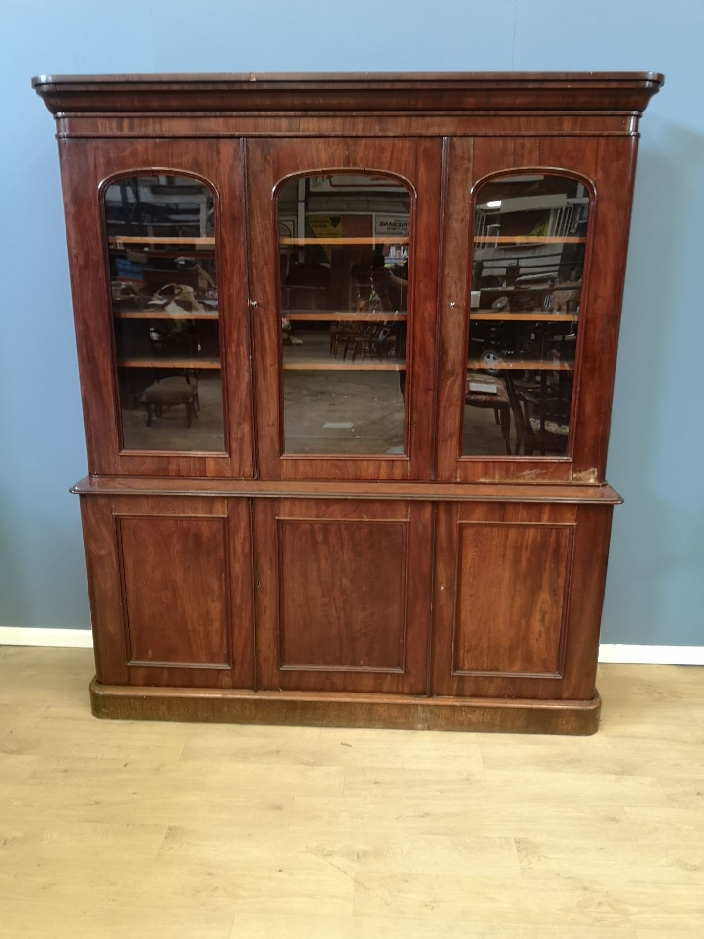Victorian mahogany glass fronted bookcase