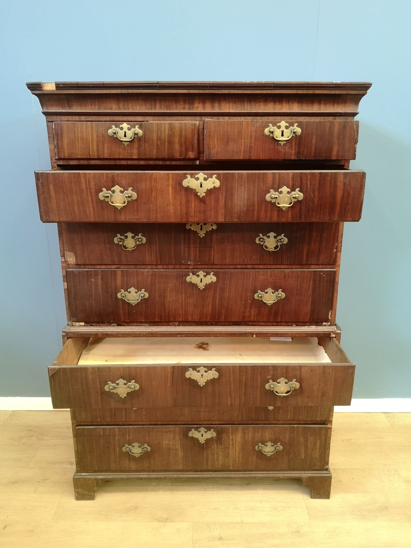 19th century mahogany chest on chest - Image 6 of 6