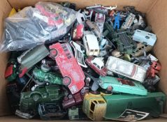 A quantity of mostly diecast toy cars and vehicles.