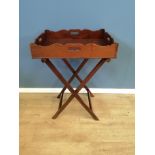 Mahogany butlers tray on stand