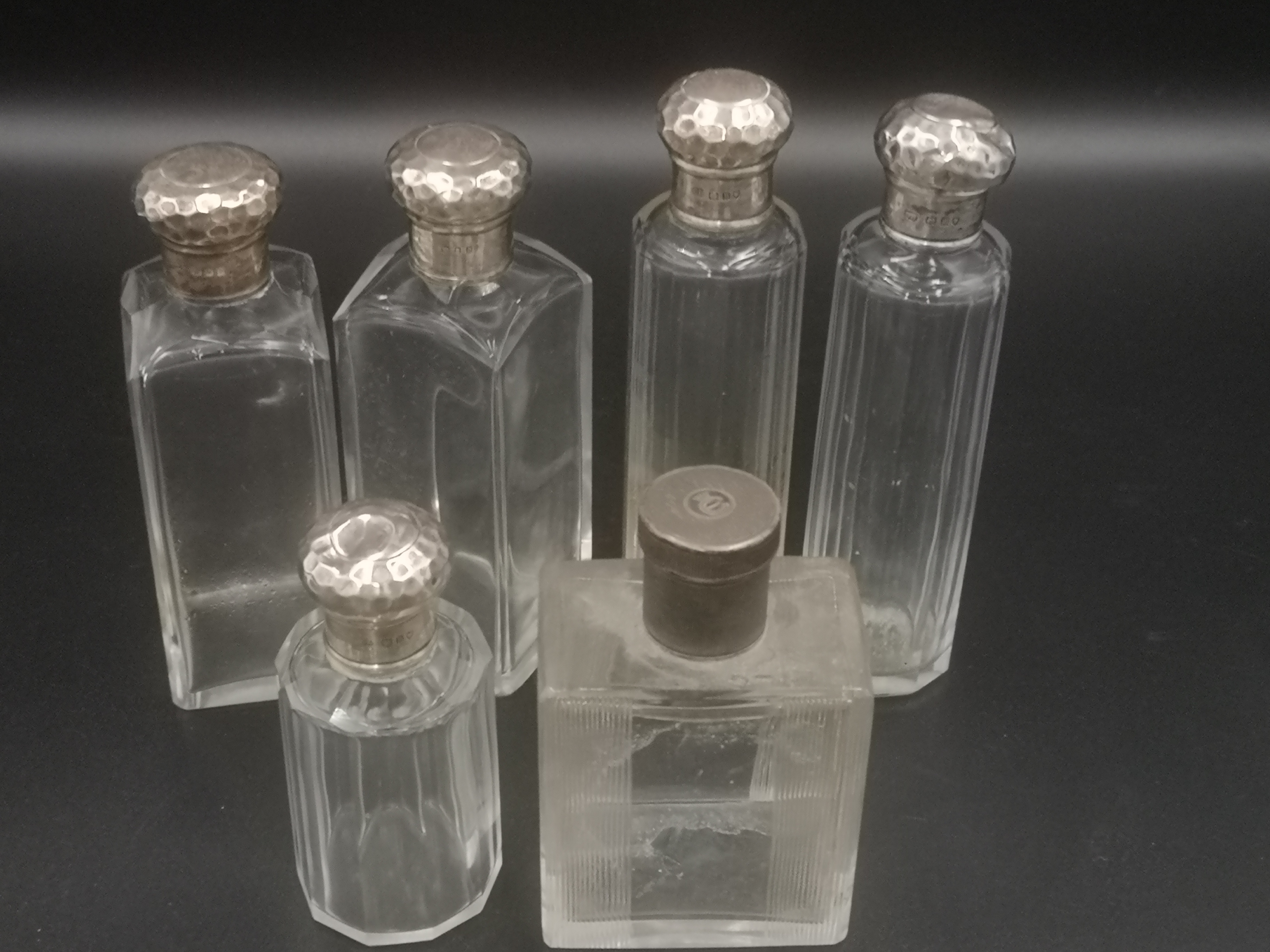 Dupont glass perfume bottle together with 5 silver topped dressing table bottles - Image 6 of 6