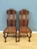 Pair of mahogany and cane chairs