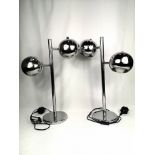 Pair of contemporary chrome style table lamps
