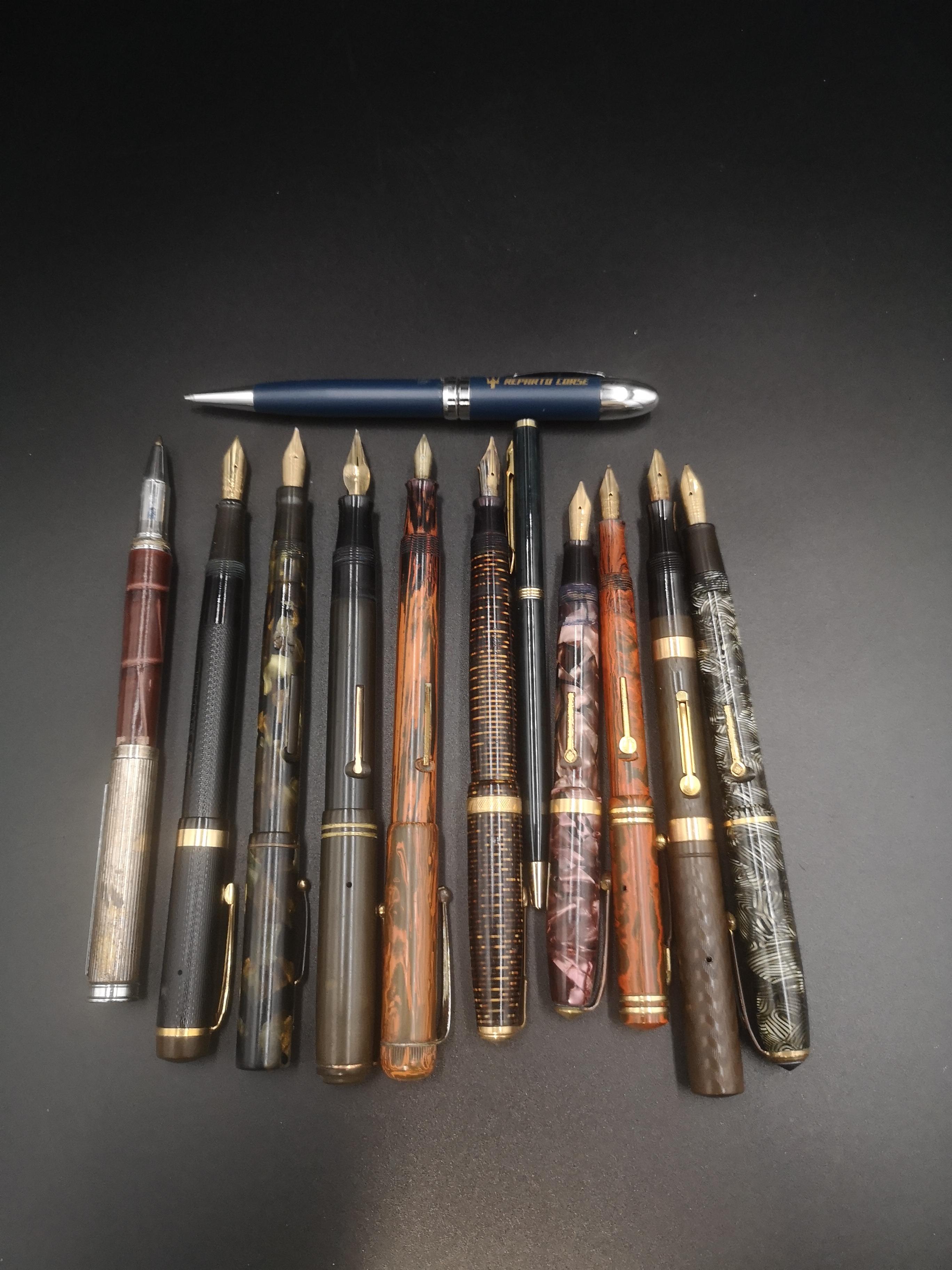 Collection of ten fountain pens
