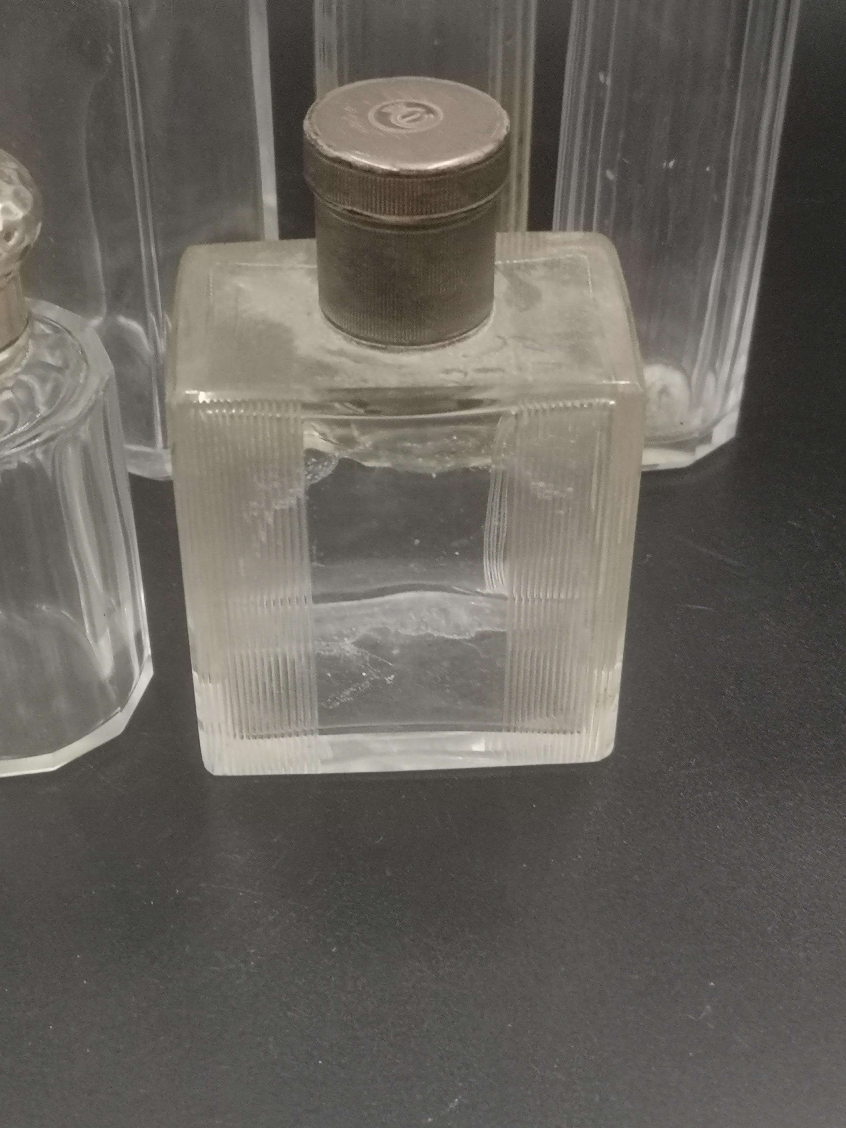 Dupont glass perfume bottle together with 5 silver topped dressing table bottles - Image 4 of 6