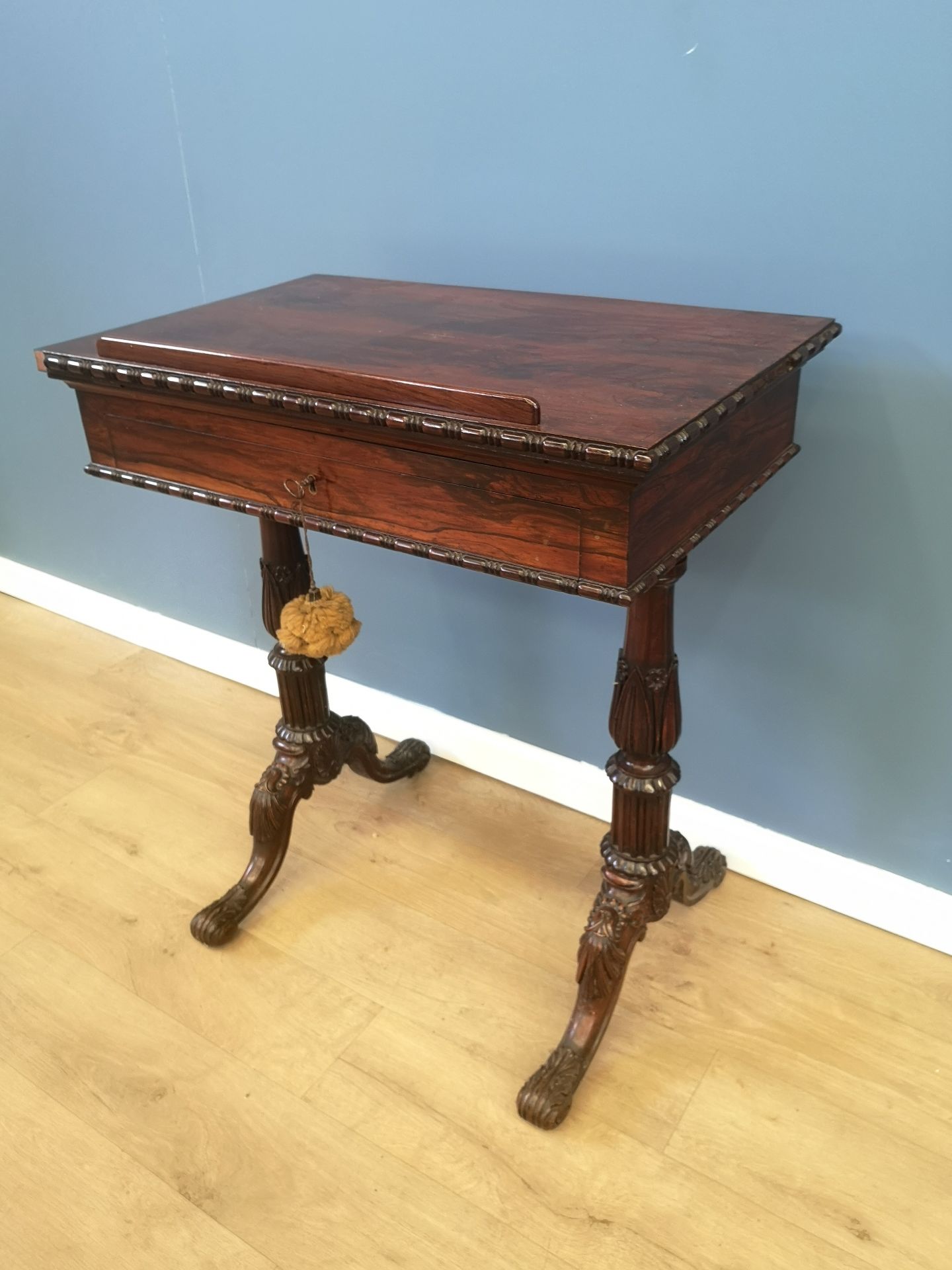 Victorian rosewood writing table - Image 3 of 6